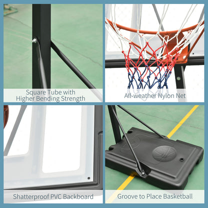 Steel Basketball Stand Height Adjustable Hoop Backboard Black