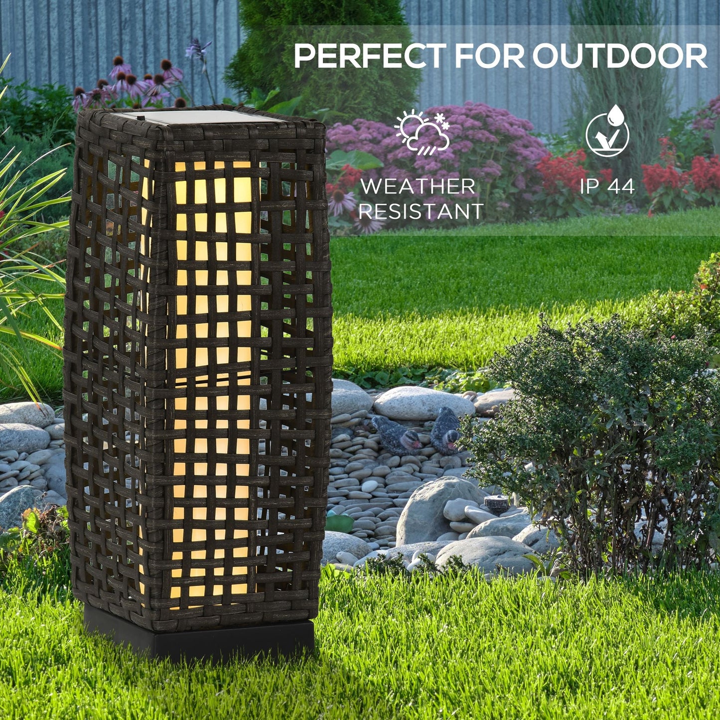 Outdoor Rattan Solar Lantern