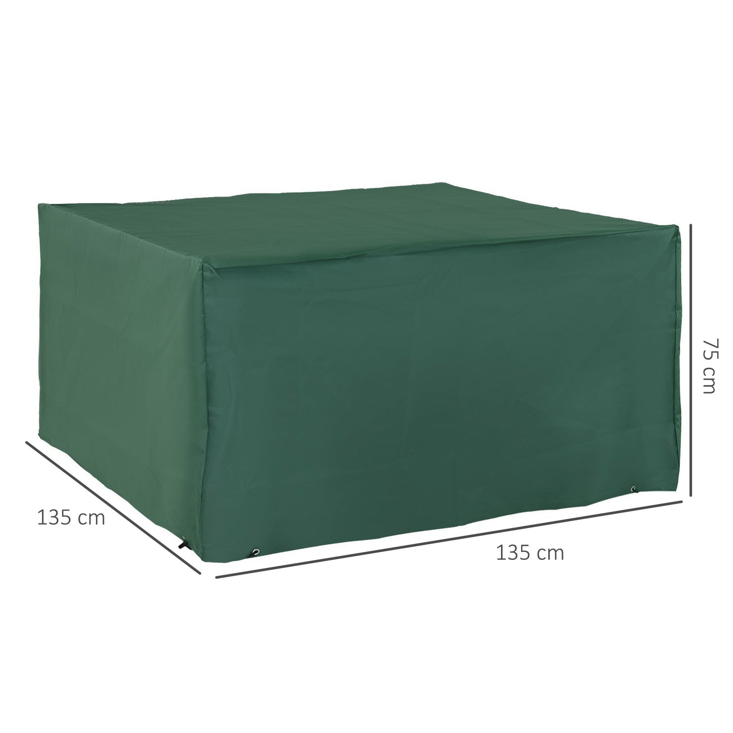 600D Oxford Patio Set Cover Outdoor Garden Rattan Furniture Protection Cover Protector Waterproof Anti-UV Green 135x135x75cm