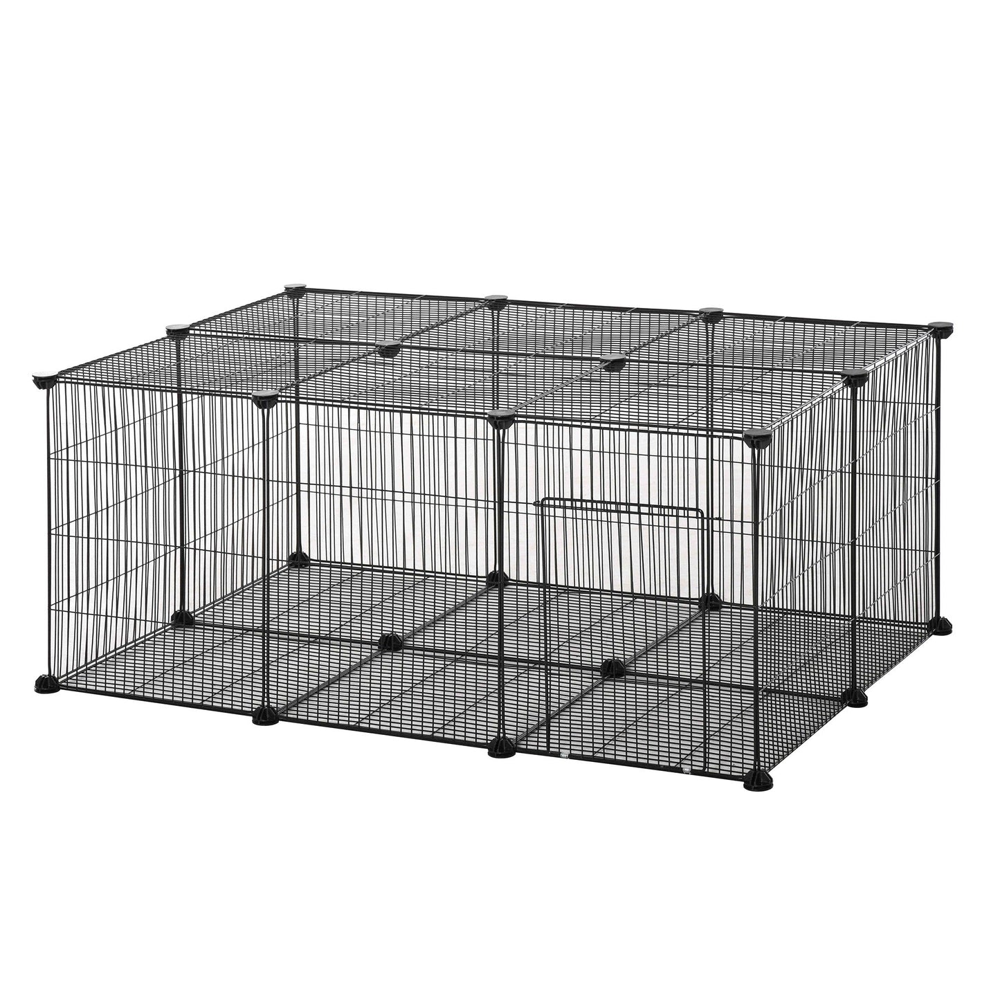 22 Panel Small Animal Playpen Black by Pawhut