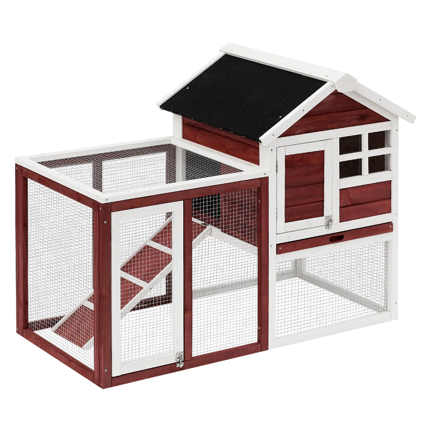 PawHut 2 Tier Rabbit Hutch Outdoor