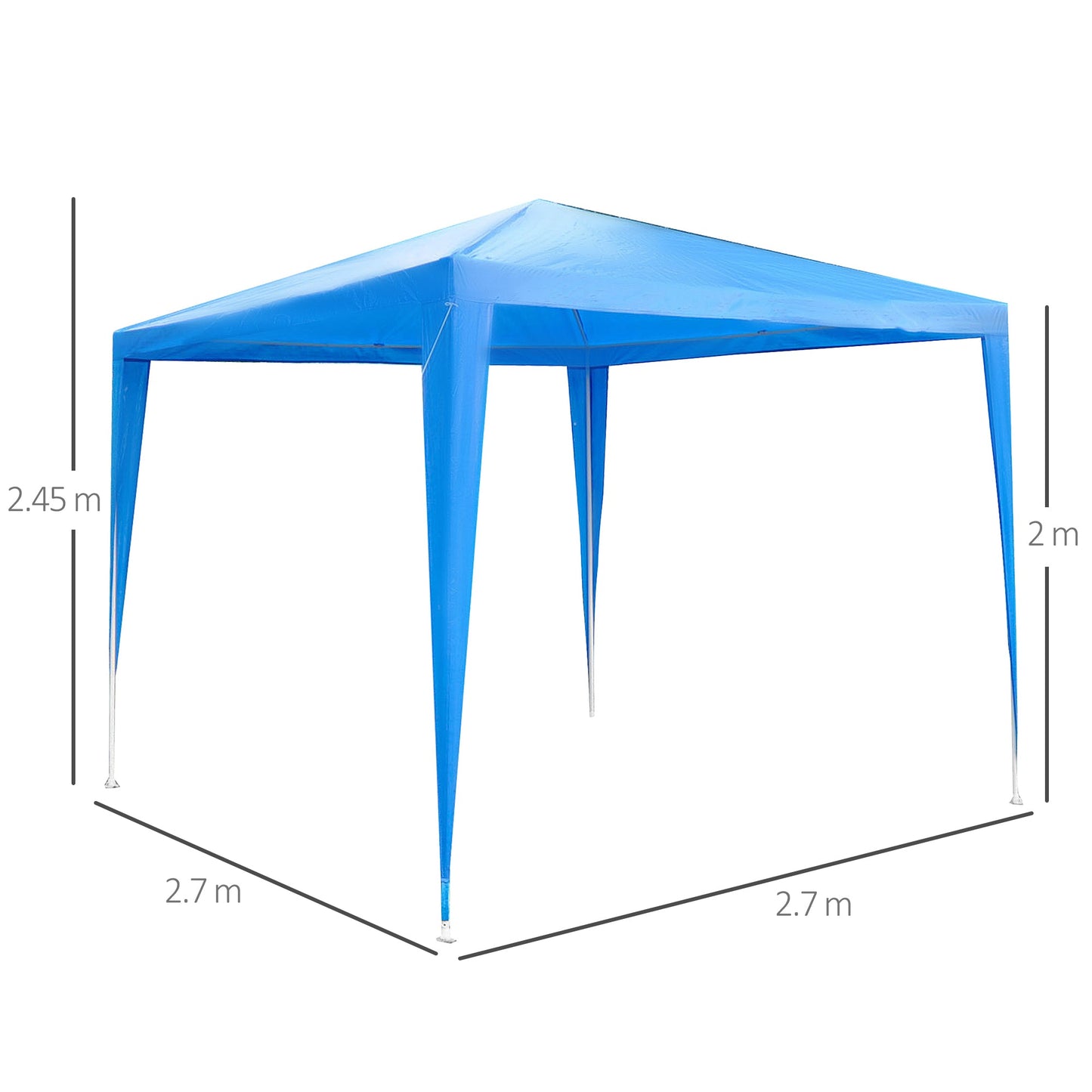 2.7m x 2.7m Garden Gazebo Marquee Party Tent Wedding Canopy OutdoorBlue