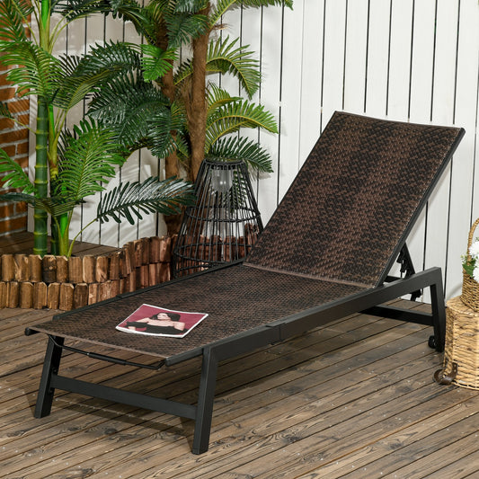 Outdoor PE Rattan Sun Loungers