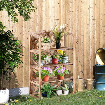 3-Tier Wooden Plant Stand Shelf