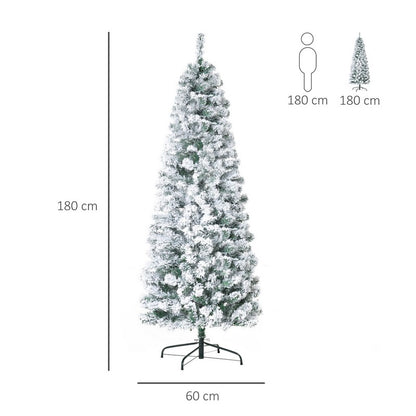 5ft Prelit Christmas Tree Artificial - White Frosted Green with LED Lights Warm White 348 Tips