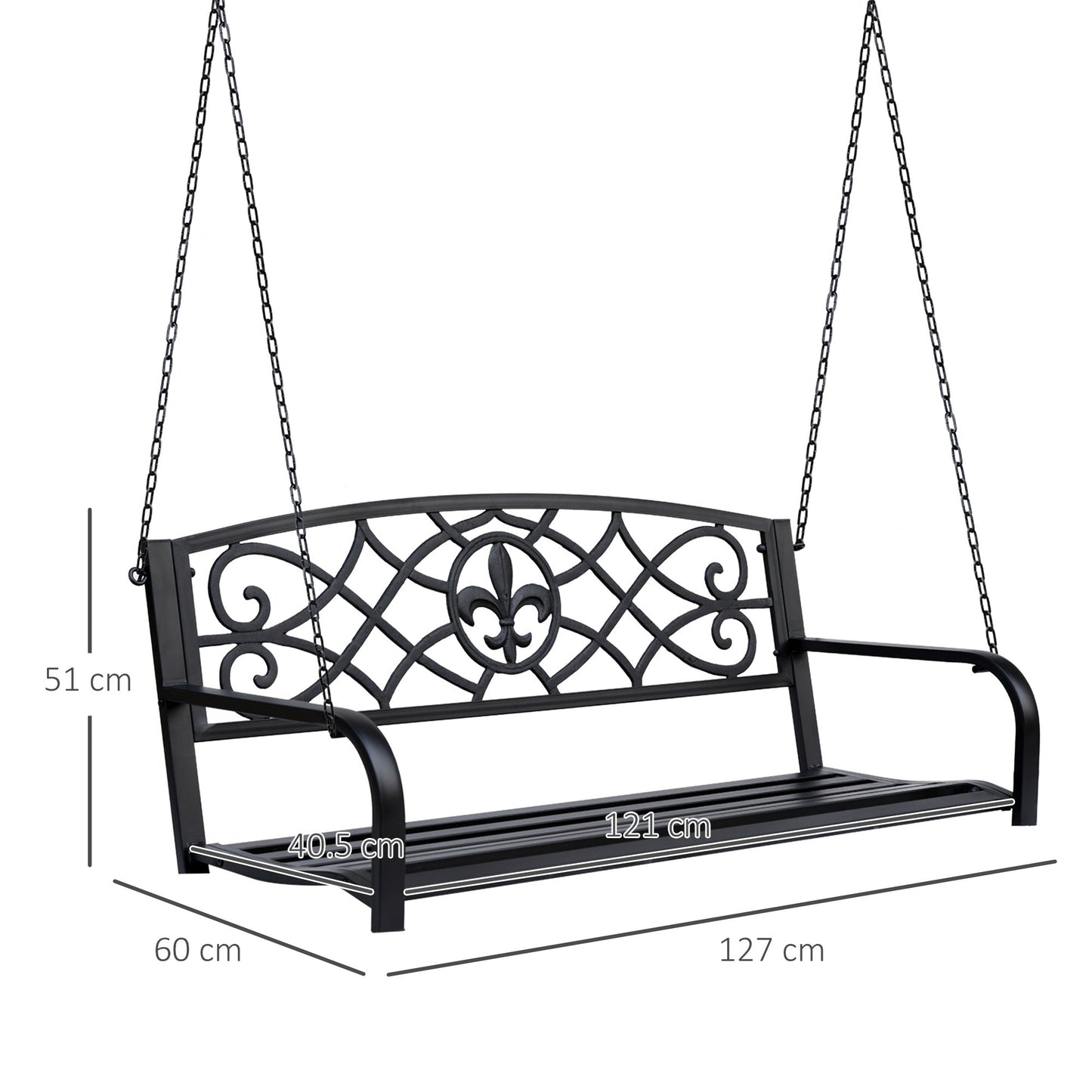 Outdoor Porch Swing Seat Bench with Chains for the Yard