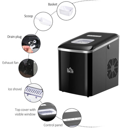 130W 2L 15 Minute Ice Machine Black