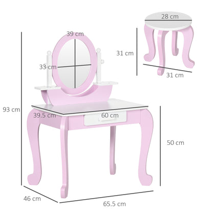 ZONEKIZ Kids Dressing Table Set