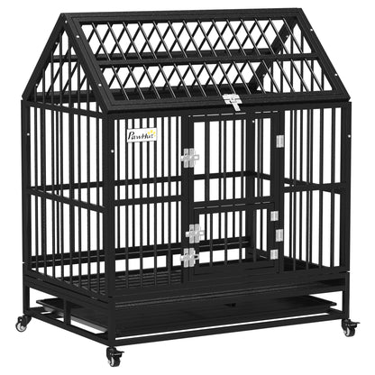 PawHut 43" Heavy Duty Dog Crate on Wheels