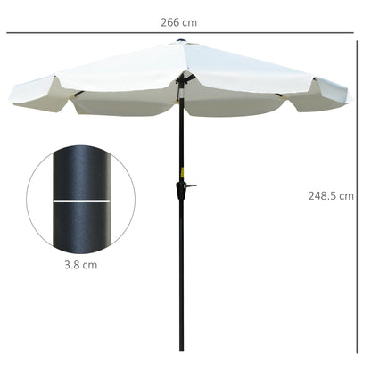 2.66m Patio Umbrella Garden Parasol Outdoor Sun Shade Table Umbrella with Ruffles