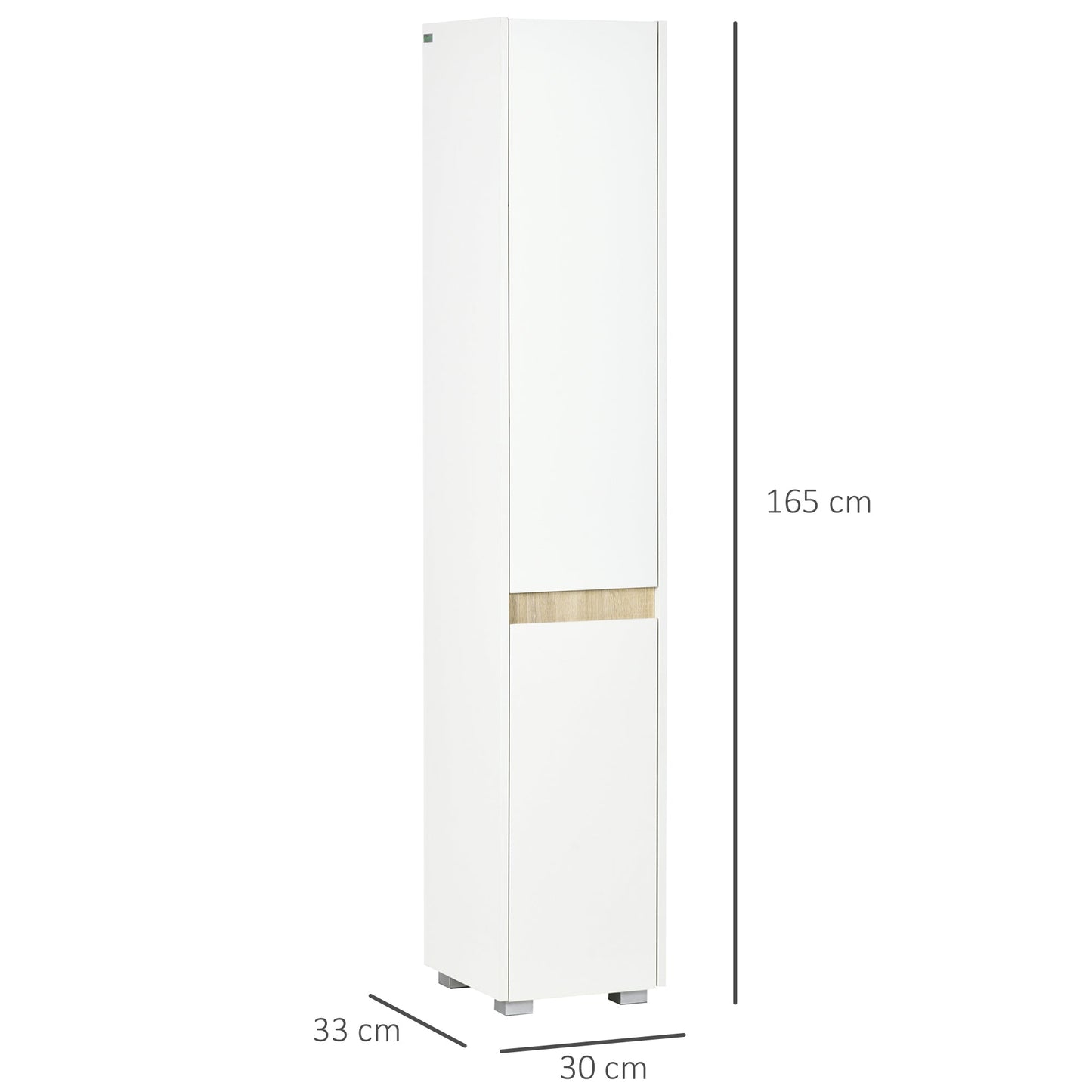 kleankin Tall Bathroom Cabinet with Adjustable Shelves