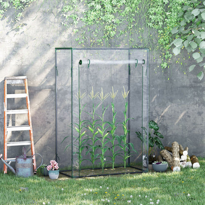 100 x 50 x 150cm Greenhouse Steel Frame PVC Cover with Roll-up Door Outdoor for Backyard