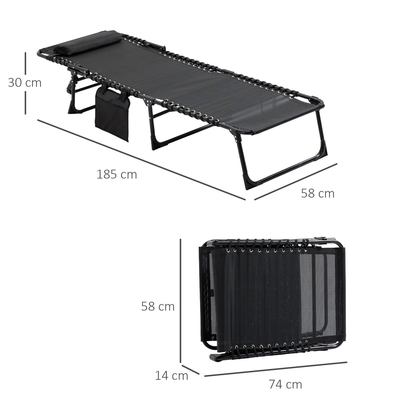 Outsunny Portable Sun Lounger