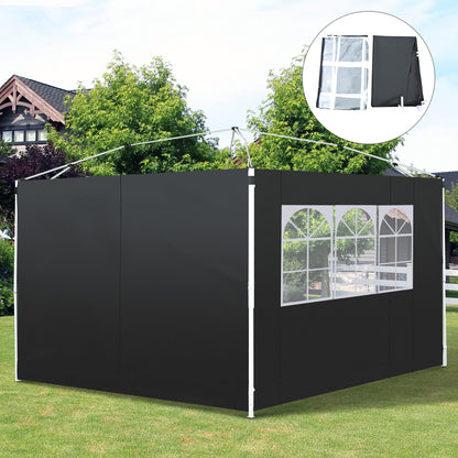 3 Meters Gazebo Replaceable Exchangeable Side Panel Wall Panels Walls With Window 3 colours Black