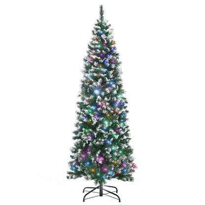 6FT Tall Prelit Pencil Slim Artificial Christmas Tree with Realistic Branches