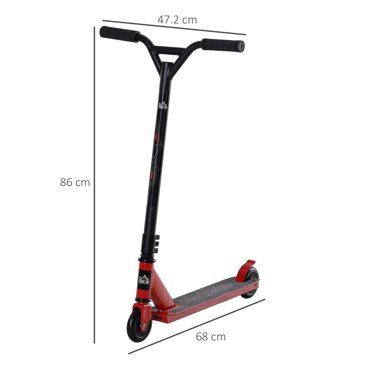 Teens Lightweight Steel Stunt Scooter Red