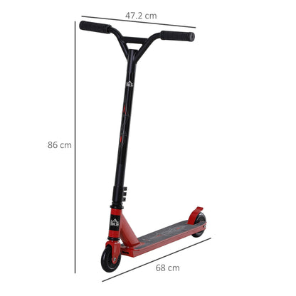 Teens Lightweight Steel Stunt Scooter Red