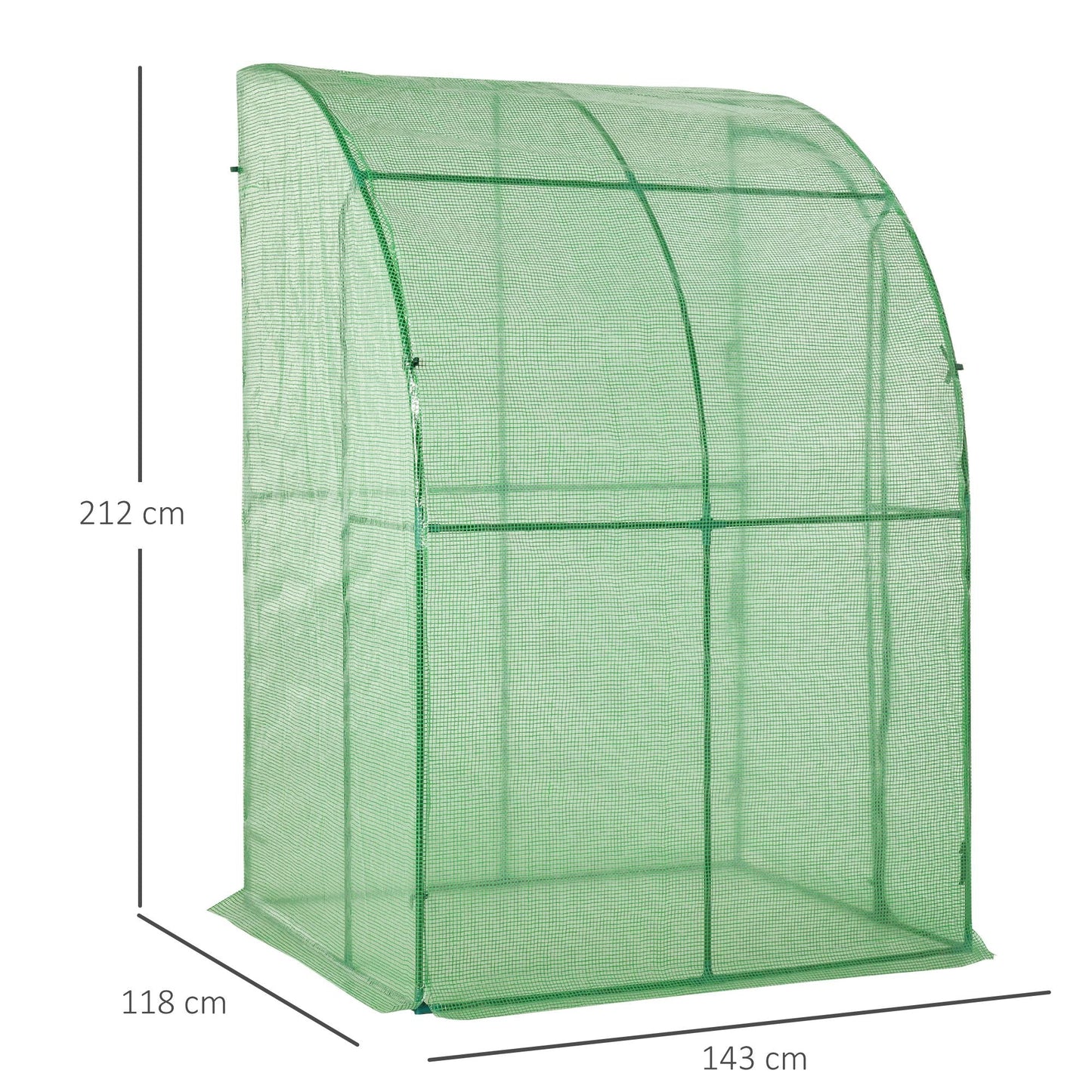 Outdoor Medium Plant Green House w/Zippered Doors Strong PE Cover 143x118x212cm