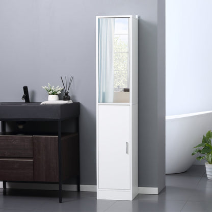 kleankin Tall Mirrored Bathroom Cabinet