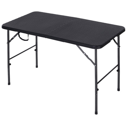 Steel Frame 4ft Portable Folding Picnic Table Black