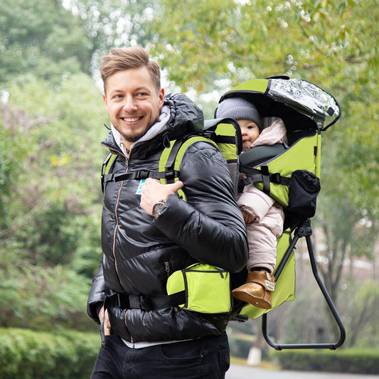 Baby Backpack Carrier for Hiking with Ergonomic Hip Seat Detachable Rain Cover