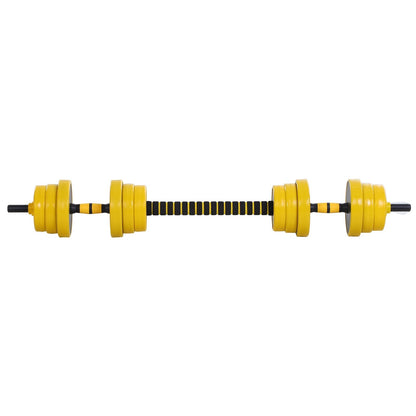 Adjustable 20KGS Barbell & Dumbbell Set Fitness Home Gym Plate Bar Clamp Rod