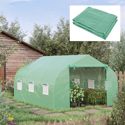 Walk In Greenhouse Cover Replacement Plant Growhouse PE Cover 4.5x3x2m Green