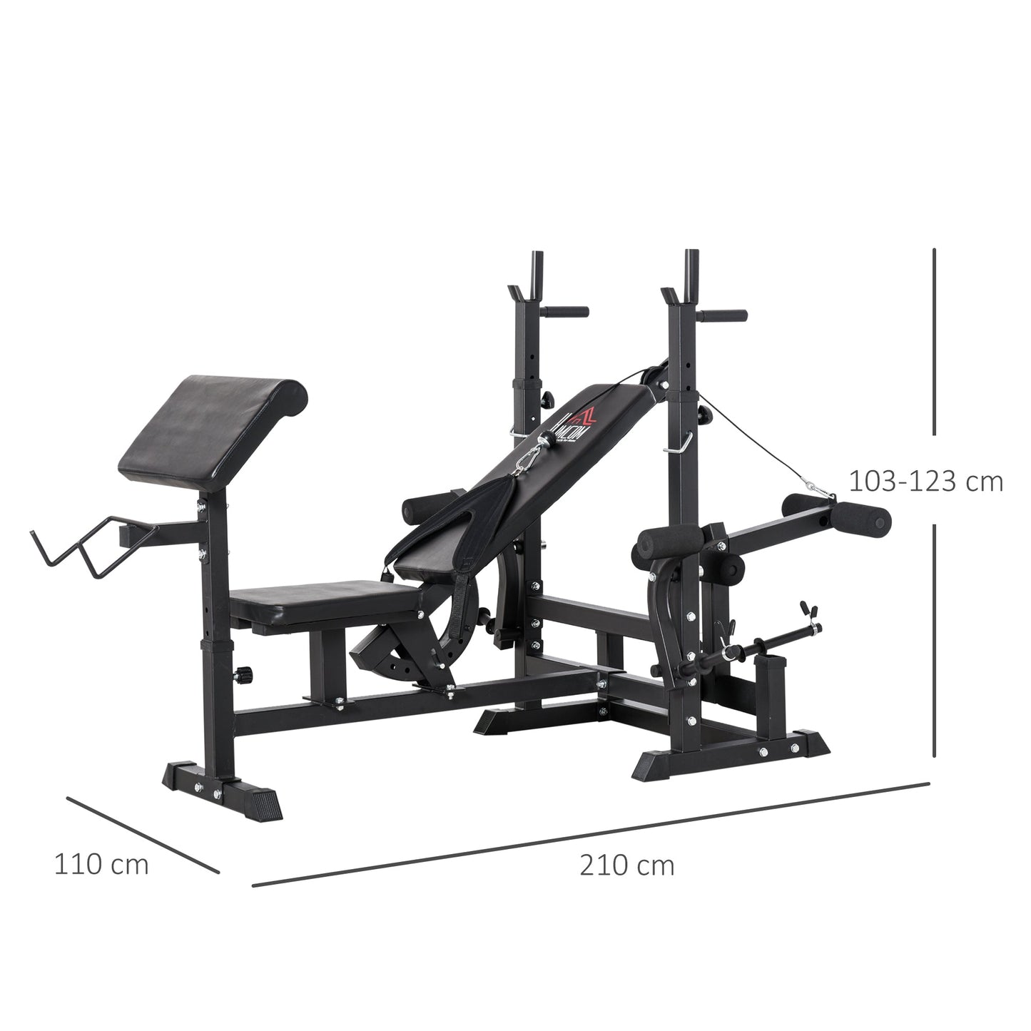 Multi-Exercise Full-Body Weight Rack with Bench Press