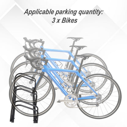 Bike Stand Parking Rack Floor or Wall Mount Bicycle Cycle Storage Locking Stand 76L x 33W x 27H 3 Racks