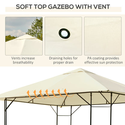 3 x 3 Meters Patio Garden Metal Gazebo Marquee Steel Frame with Canopy Awning Tent Water Resistant Cream