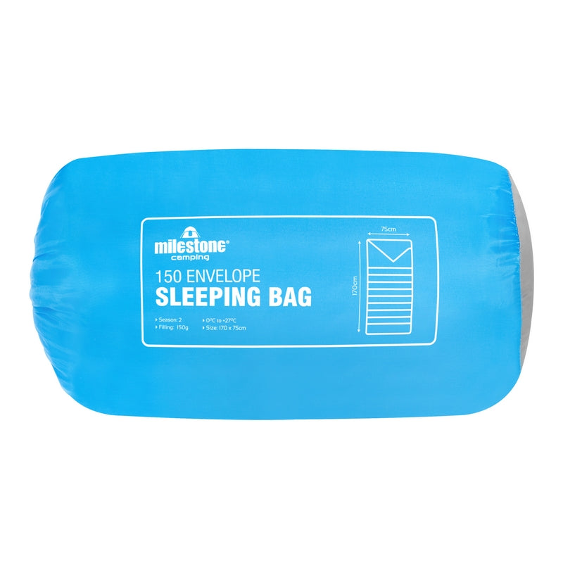 Two Season Sleeping Bag Single Envelope Blue And Grey