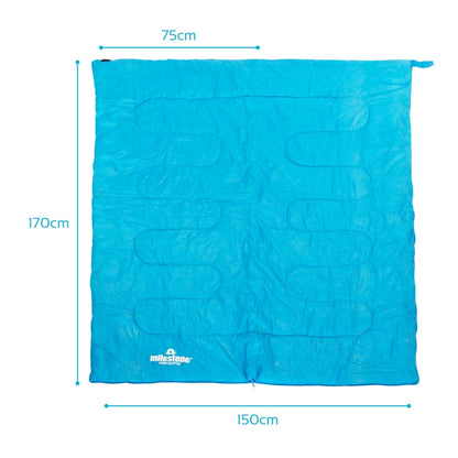 Two Season Sleeping Bag Single Envelope Blue And Grey