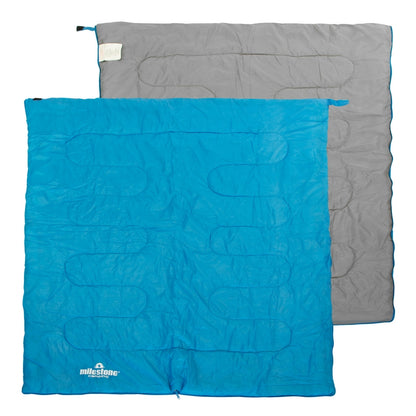 Two Season Sleeping Bag Single Envelope Blue And Grey