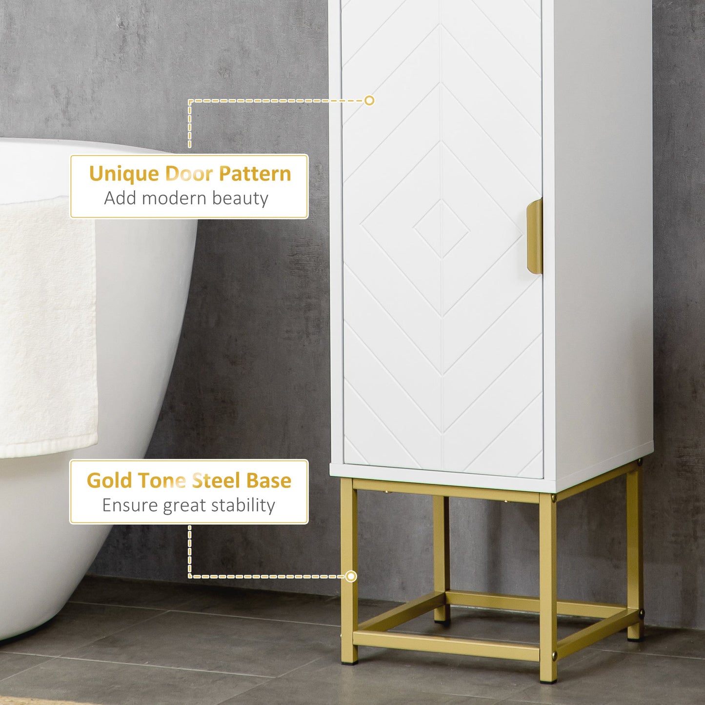 kleankin Narrow Bathroom Storage Cabinet