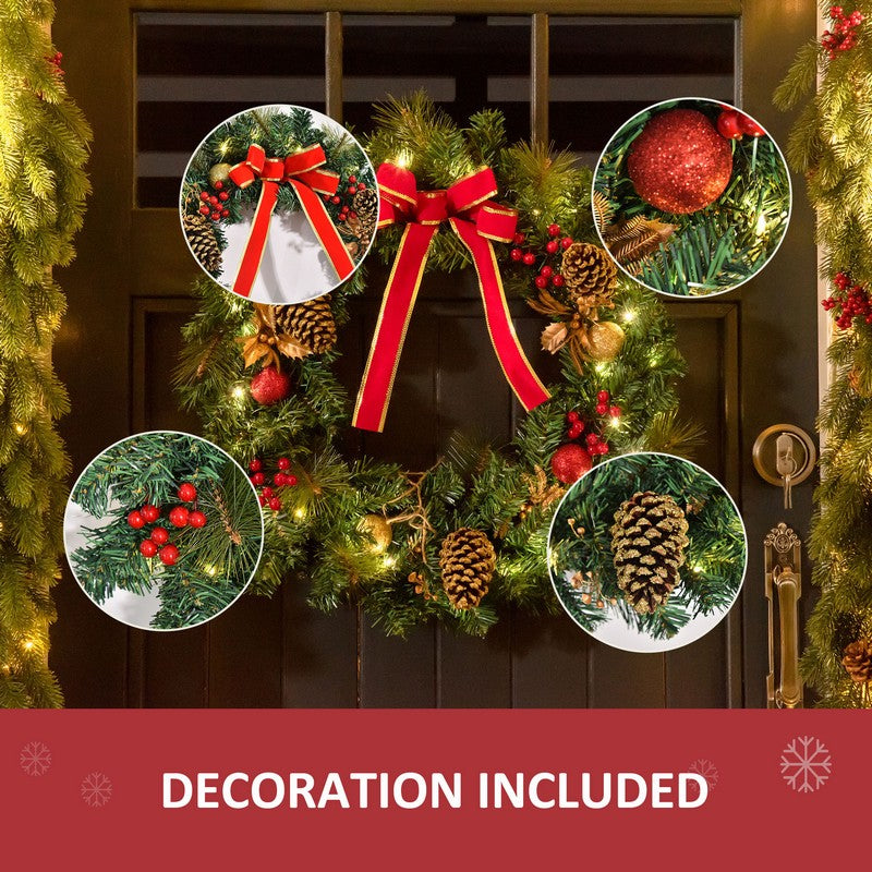 Pre-Lit Artificial Christmas Door Wreath