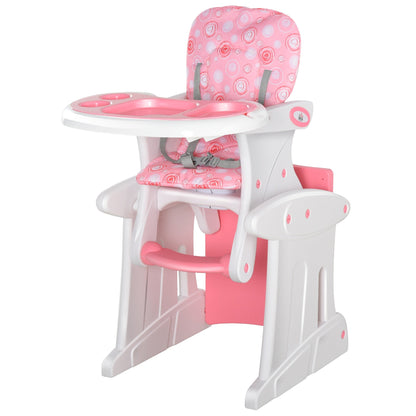 HDPE 3-in-1 Baby Booster High Chair Pink