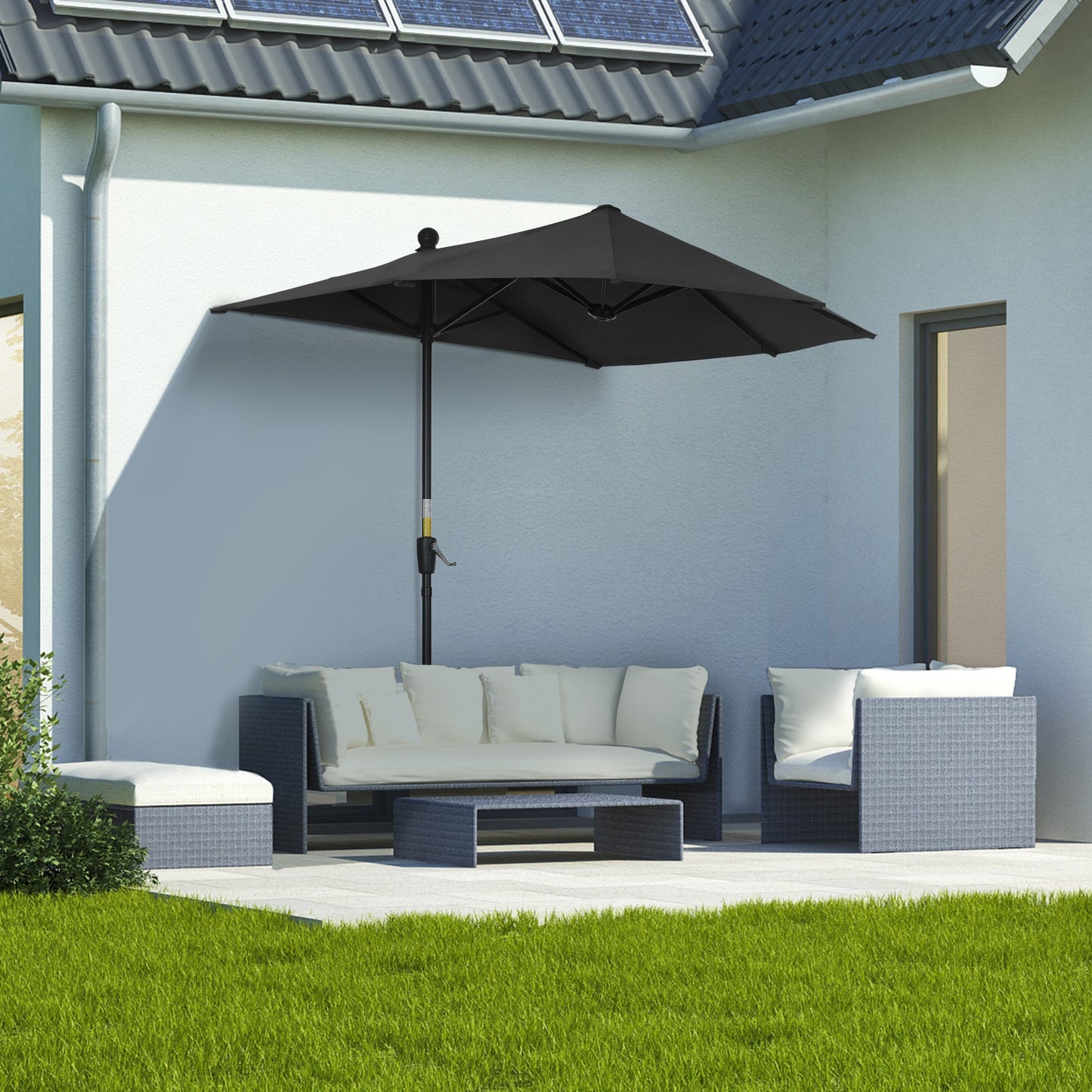 2m Half-Cut Garden Parasol