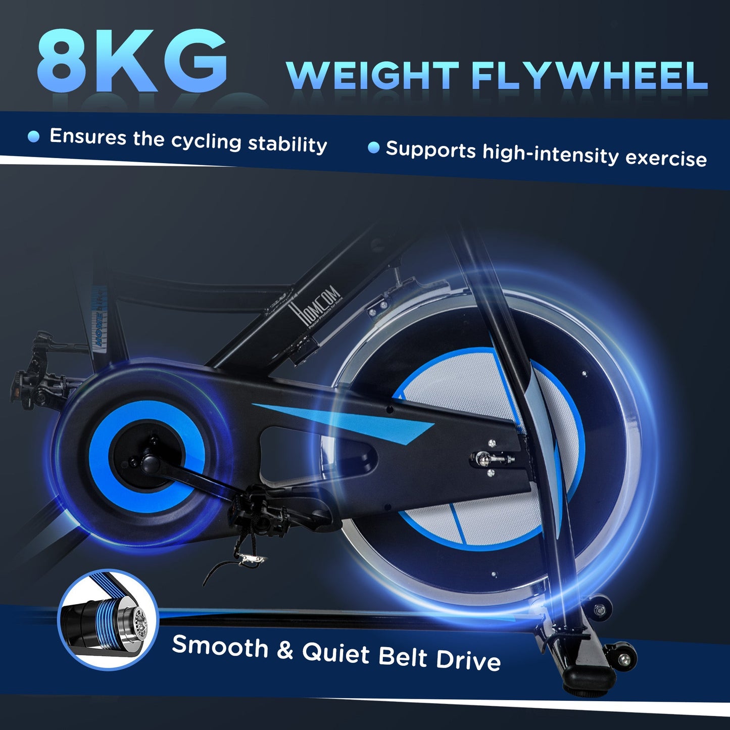 8kg Flywheel Stationary Exercise Bike Indoor Cycling Cardio Workout Bike