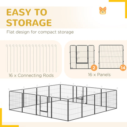 PawHut 16-Panel Small/Medium Pet Playpen
