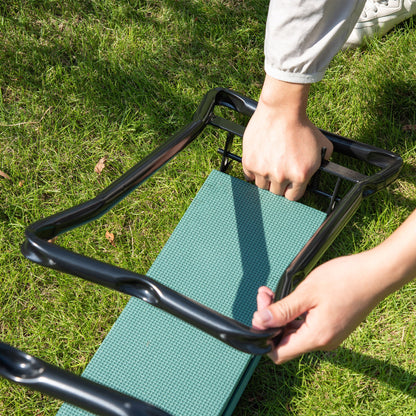 Garden 2 in 1 Kneeler Bench-Green/Black