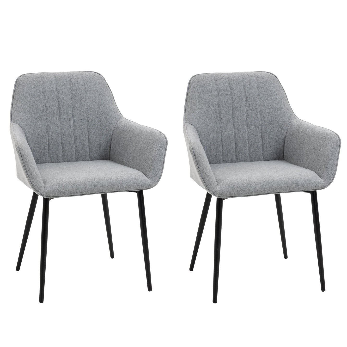 Dining Chairs Linen Fabric Accent Chairs Metal Legs