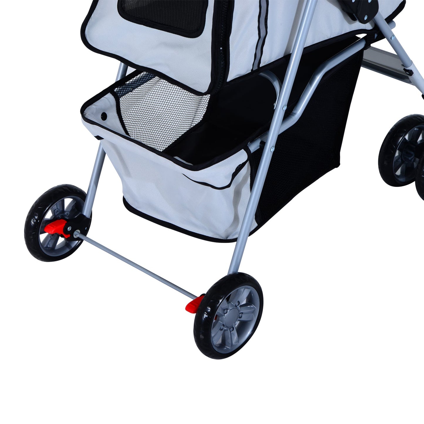 PawHut Dog Pram Pet Stroller Dog Pushchair 600D Oxford Cloth Grey - Suitable for Small Pets