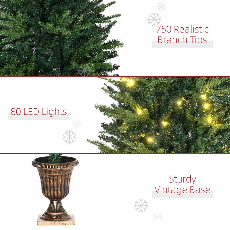 4FT Pre-Lit Artificial Christmas Spruce Tree