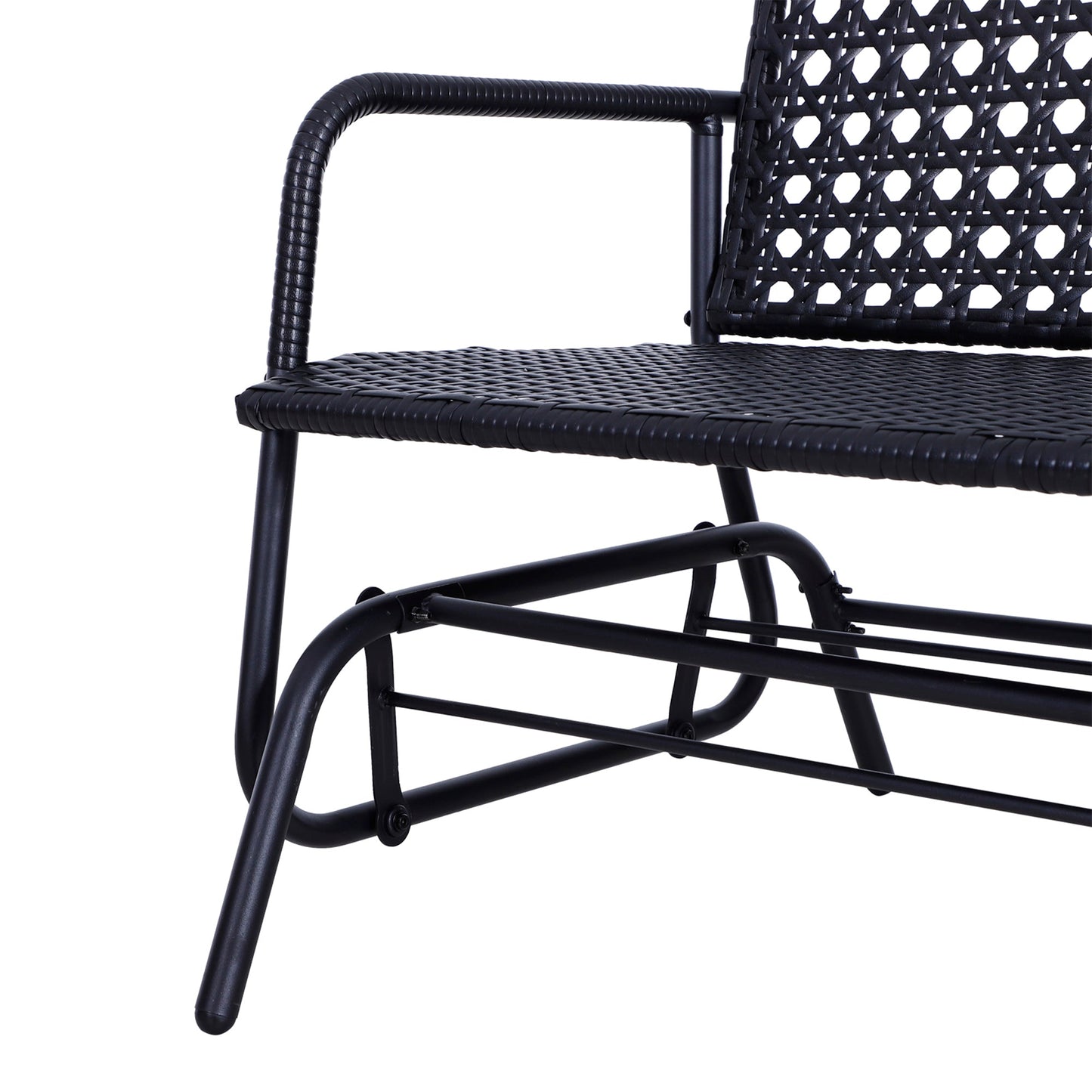 2 Seater PE Rattan Glider Bench