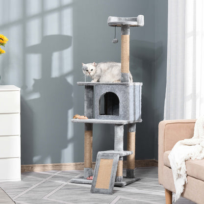 PawHut Cat Tree Tower Climbing Kitten Activity Center with Jute Scratching Post