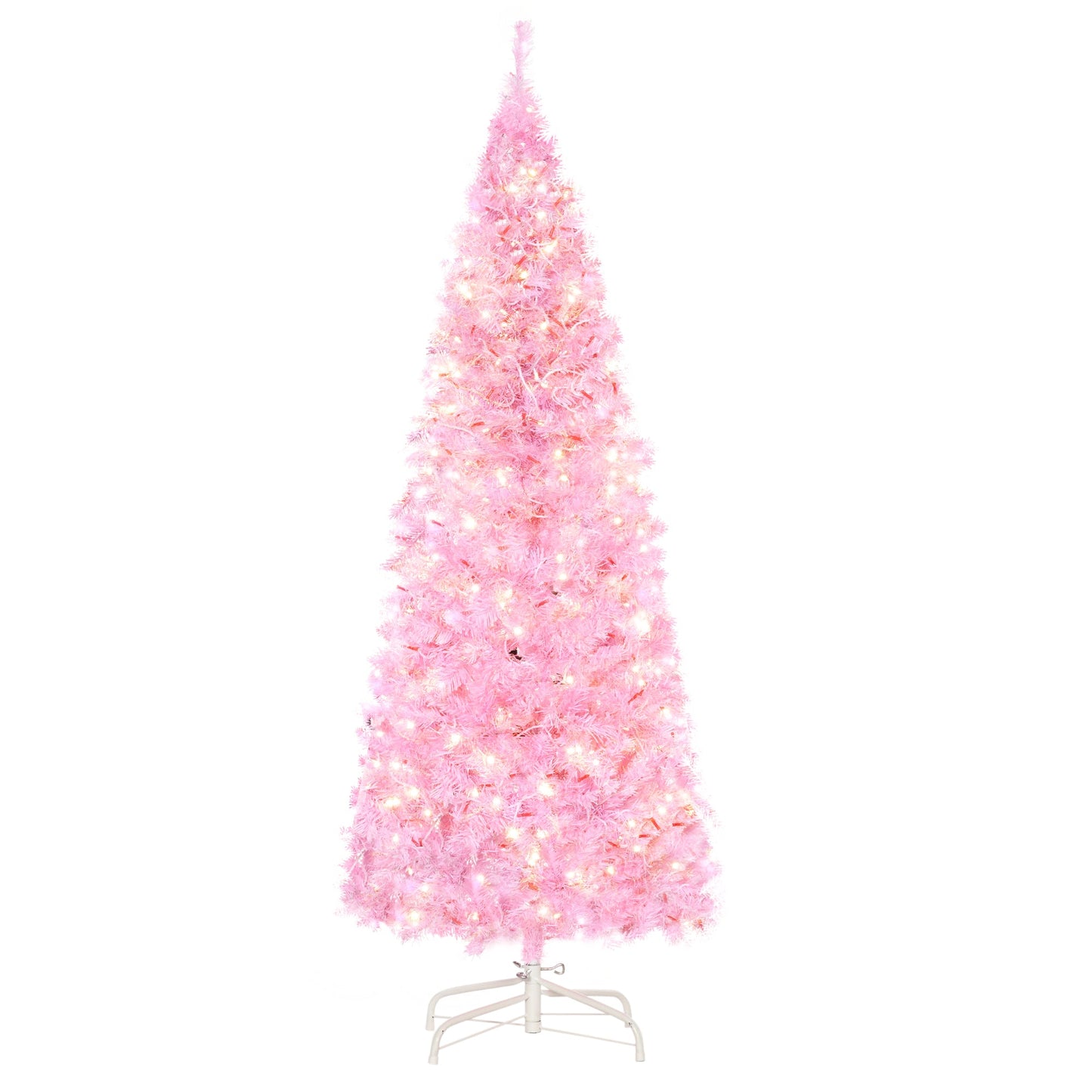 5ft Prelit Christmas Tree Artificial - Pink with LED Lights Warm White 408 Tips