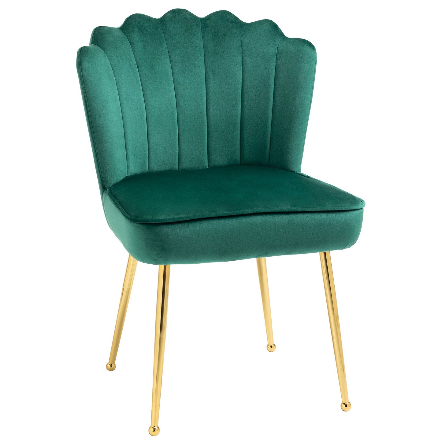 Velvet-Feel Shell Luxe Accent Chair