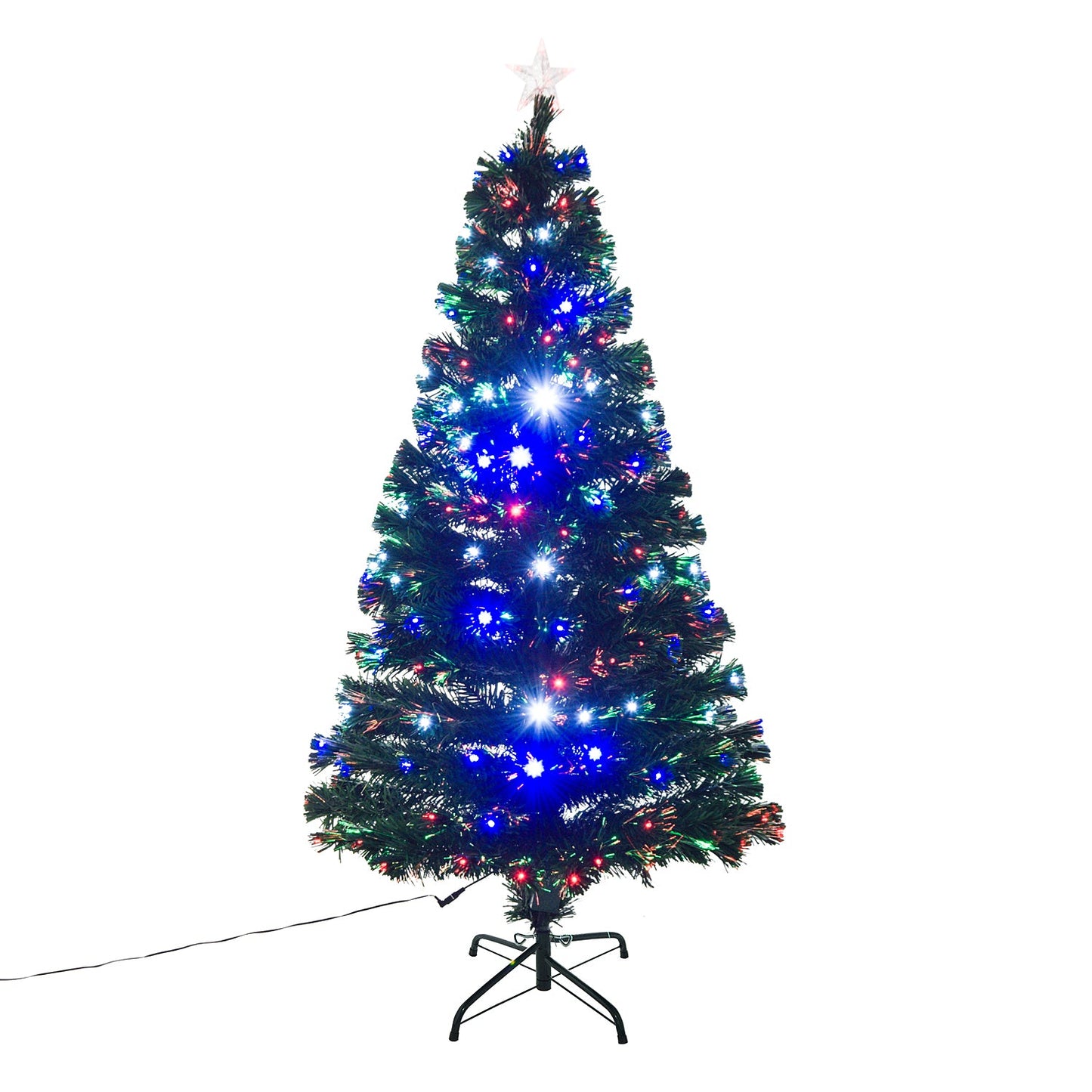 5FT Prelit Artificial Christmas Tree with Multi-Coloured Fibre Optic LED Light