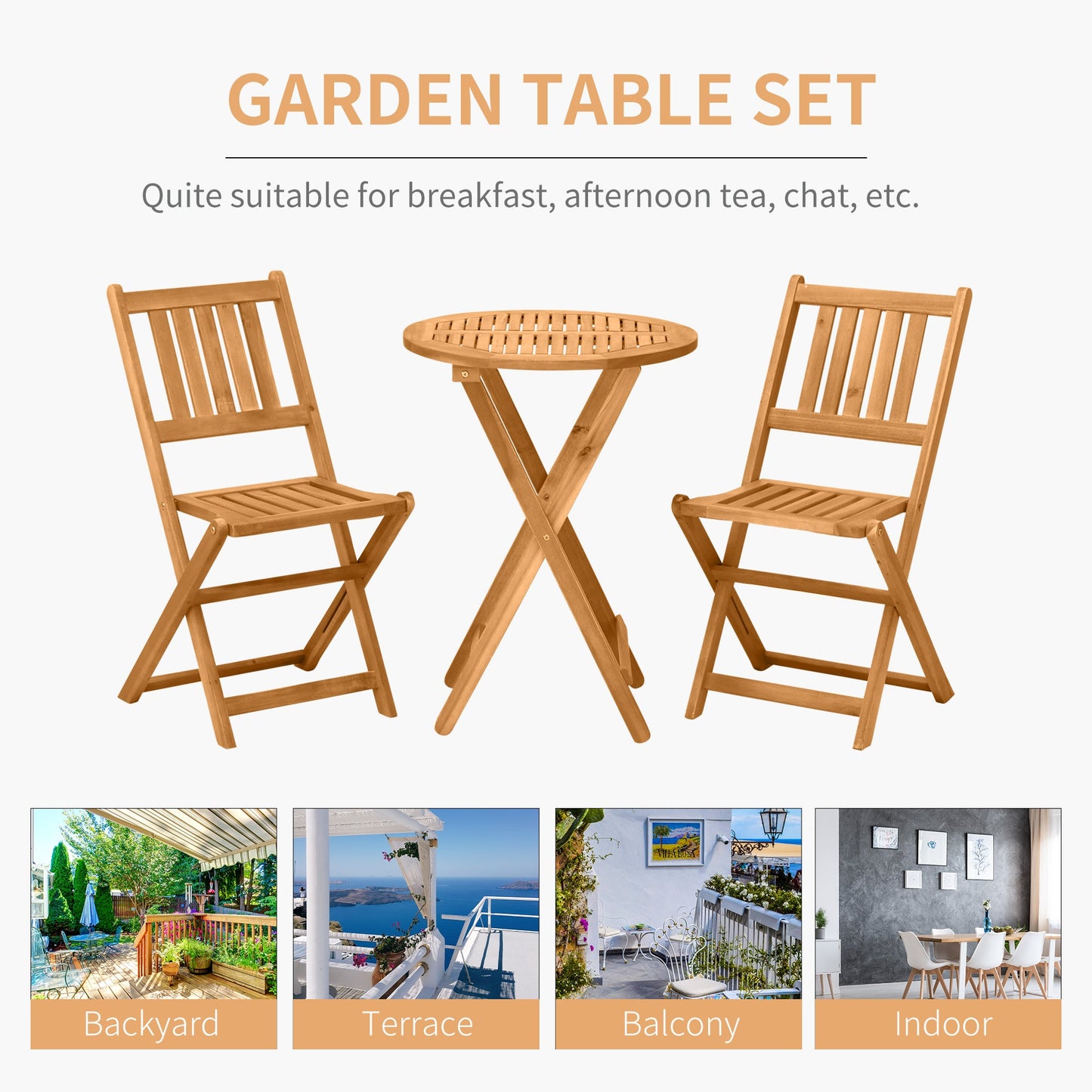 3-Piece Folding Bistro Set