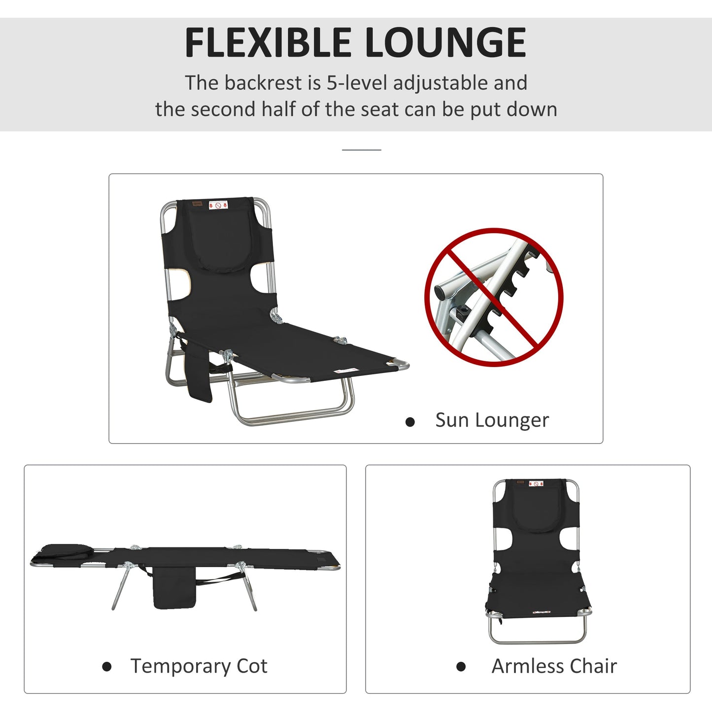 Outsunny Foldable Sun Lounger